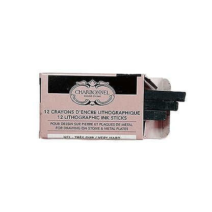Lefranc Bourgeois Charbonnel Professional Litho Crayons No1 Hard, Set of 12 - style: Litho Crayons No1 Hard, Set of 12
