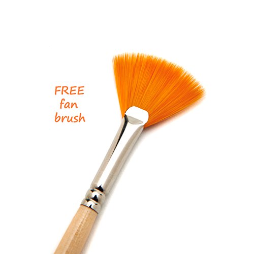 AIT Art Paint Brushes, Set of 8 Includes Angle Shaders, Filberts, and a Fan, Handmade in USA to Last Longer Without Shedding or Breaking, Allowing Painting with Brushes that Artists Trust to Perform