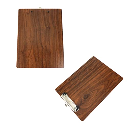 Crapyt Wooden Clipboard with Metal Clip Drawing Board A4 Size Hardboard for Memo Clipboard File Storage Wood Grain Thicken Teacher Teens - size: A4