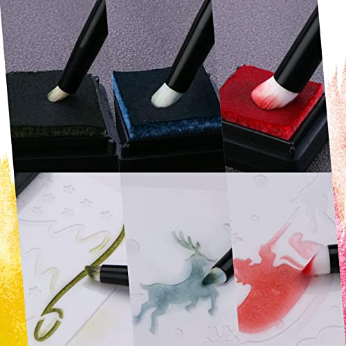 UNIMEIX Dry Brush Miniature Painting Dry Miniature Painting Set Hobby Detail Blending Brushes for Effortless Miniature Painting, Watercolor Paint(4X3 Pack) - color: Black