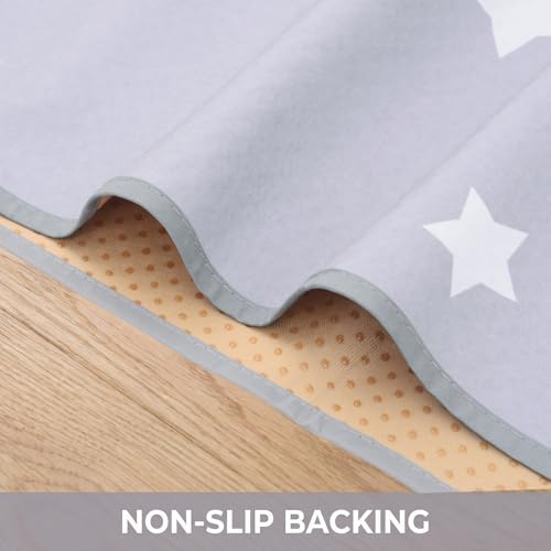 Splat Mat for Under High Chair/Arts/Crafts, WOMUMON Washable Baby Spill Mat Waterproof Anti-Slip Floor Splash Mat, Portable Play Mat and Table Cloth (Star, 51") - color: Star