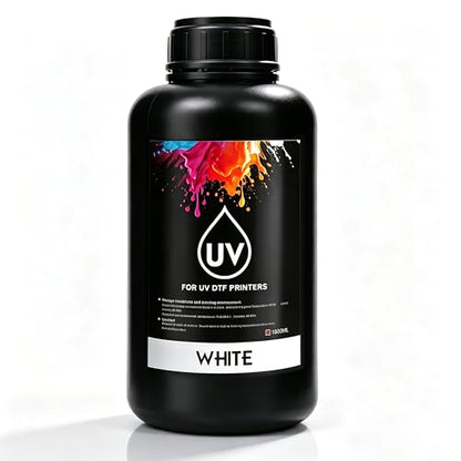 UV DTF Ink 1000ml White Ink for UV DTF Printer Printing on A B Films for XP600 TX800 i3200 i1600 L805 1390 DX4 DX5 DX6 DX7 DX10 Sticker Printer (1000ML White Ink) - style: 1000ML White Ink