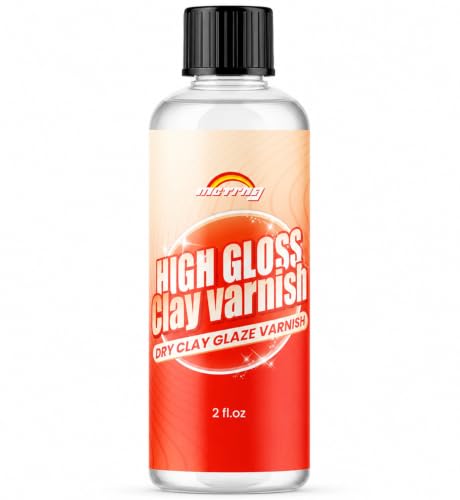 Clay Glaze, Air Dry & Polymer Clay Glaze Sealer Waterproof, Non-Toxic & Anti-Cracking, High Gloss Varnish for Air Dry Clay, Polymer Clay, Oven Baked Clay, Pottery Clay, Modeling Clay, Ceramic Clay