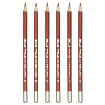 PATIKIL Watercolor Pencil, 6Pcs Water Soluble Pencils for Blending, Coloring, Sketch Drawing, Painting, Bright Brown - color: Bright Brown
