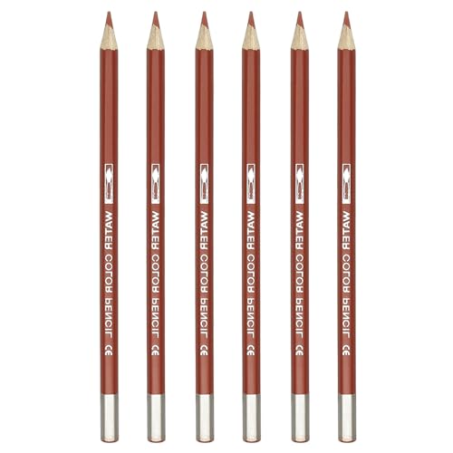 PATIKIL Watercolor Pencil, 6Pcs Water Soluble Pencils for Blending, Coloring, Sketch Drawing, Painting, Bright Brown - color: Bright Brown