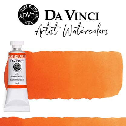 DA VINCI PAINTS Professional Artist Watercolor Paint, Benzimida Orange Deep, 15mL - color: Benzimida Orange Deep, style: 15mL
