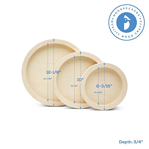 Circle Wood Panel 12-1/8 inch Diameter, Pack of 1 Round Canvas Boards, Unfinished Wooden Trays for Crafts & Painting, by Woodpeckers - size: 12-1/8 inch