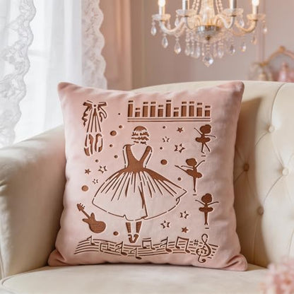 TIAMECH A4 Reusable Dress Girl Stencil for Painting | Music Note Dance Layering Template, DIY Wall Art, Wood Furniture, Scrapbook & Crafts (8.3x11.7inch) - style: Ballet Dress Girl