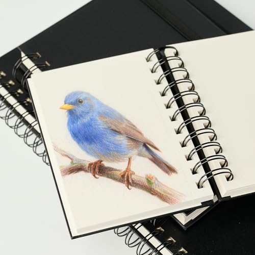 CuppaClip Sketch Book Hardcover Drawing Pad 300GSM Acid-Free Paper Spiral Bound Sketchbook 50 Sheets/100 Pages Art Supplies (Spiral Binding, 8.3x11.8in) - color: Spiral binding, size: 8.3x11.8in