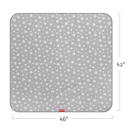 Splat Mat for Under High Chair Mat 2 Pack, Anti Slip Bottom Splat Splash Mess Floor Mat 42x46 Inch, Waterproof Portable Baby Highchair Mat for Art/Crafts/Playtime/Mealtime
