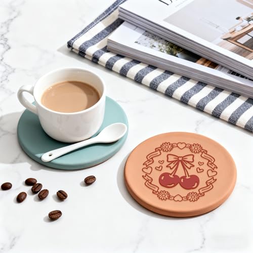 4 Sheets Bow Clay Texture Mat Cherry Pattern Polymer Clay Texture Sheets Valentine's Day DIY Tools for Pottery Earring Jewelry Making Stamp Engraving Machines, 3.9x2.6inch - style: Cherry Pattern