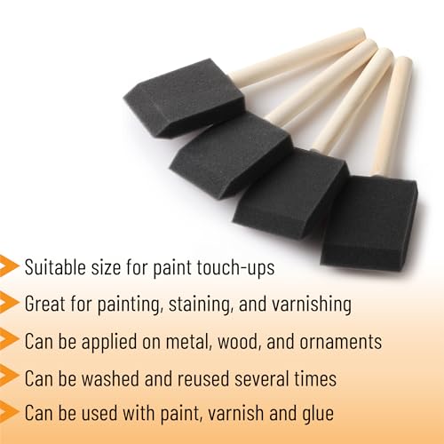 Bates Foam Paint Brushes, 2-Inch, 100 Pack - Sponge & Foam Brushes for Painting, Staining & Mod Podge - color: Black, size: 2 inch, 100 Pack