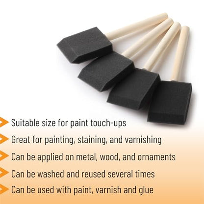 Bates Foam Paint Brushes, 2-Inch, 100 Pack - Sponge & Foam Brushes for Painting, Staining & Mod Podge - color: Black, size: 2 inch, 100 Pack