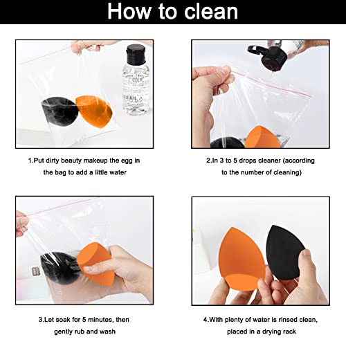 12 Pieces Professional Makeup Sponge Set,Latex Free Flawless Soft Setting Face Puffs,Makeup Blending Sponge Cosmetic Applicator for Powder,Liquid,Facial Makeup Tools - color: 12Pcs Black+Orange