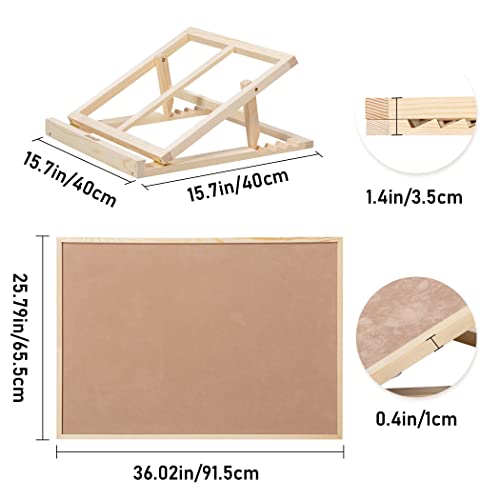 Becko US Puzzle Board with 4 Angle Adjustable Bracket/Stand, Wooden Puzzle Table with Premium Smooth Flannel Surface, Lightweight & Portable, Used Horizontally/Vertically for 1500 Piece Jigsaw Puzzles - size: 1500 Piece