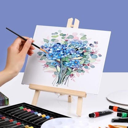 ESRICH 2 Pack 11.8" Wood Easels,Tabletop Easel for Painting,Painting Party, Displaying Canvases, Kids Student Table School Desktop, Portable Canvas Photo Picture Sign Holder - style: 11.8"-2P