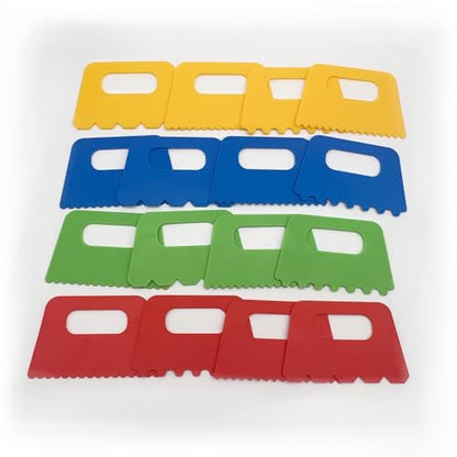 Lependor Plastic Scrapers Kit, 16Pcs Paint Scraper Tool for Arts Crafts Scraping Knife Pottery Painting Tools Drawing Acrylic Putty - 16 Packs