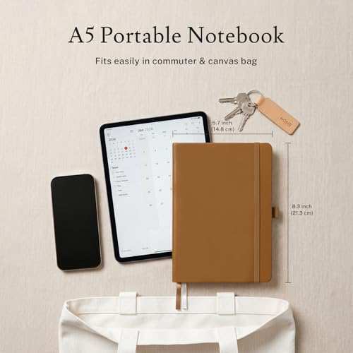 PAGELYST Blank Journal Notebook, 200 Pages,4 Pack Leather Hardcover Notebook, A5 Medium 5.7'' x 8.3'', 100 GSM Thick Paper for Sketching, Drawing, Painting (Brown) - color: Brown, size: A5-Blank