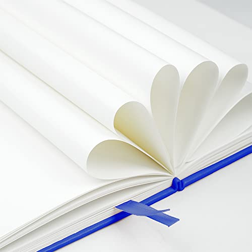JOYEUX Blank Journal Notebook, A5, 160 Pages 100 Gsm Thick Sketch Books Hardcover Journal for Writing, 5.7 inches x 8 inches Notebooks for Work (Navy) - color: Navy
