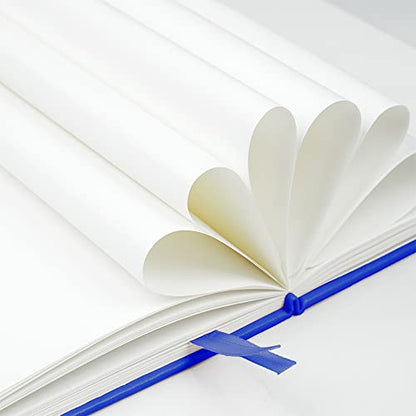 JOYEUX Blank Journal Notebook, A5, 160 Pages 100 Gsm Thick Sketch Books Hardcover Journal for Writing, 5.7 inches x 8 inches Notebooks for Work (Navy) - color: Navy