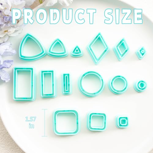 Tainsky Organic Shapes Clay Cutters for Polymer Clay Jewelry, 15 Shapes Basic Shapes Polymer Clay Cutters for Earrings - color: Basic-A