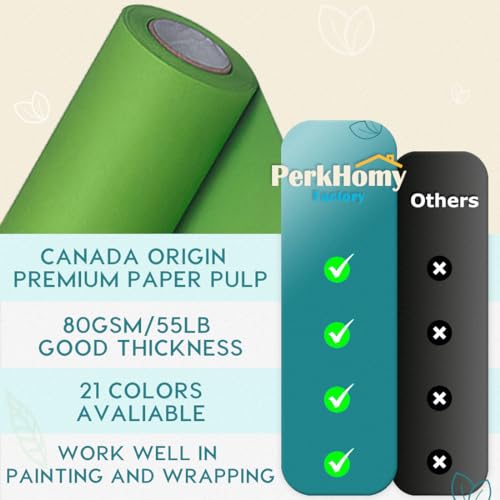 SMART&CASUAL 15" x 450" (37.5') Kraft Paper Roll for Art Craft Supplies Gift Wrapping Moving Packing Painting Drawing Paint Easel Poster Chart Paper (Medium Green, 15" W x 450" L (37.5')) - color: Medium Green, size: 15"W x 450"L ( 37.5' )