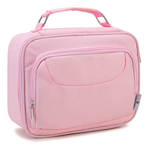 Large Pen Pencil Case,VONXURY High Capacity Art Colored Pencil Pouch Portable Stationery Organizer With 2 Detachable Layers 54 Slots Multiple Zipper Pockets for School Office College - color: Light Pink
