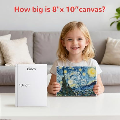 Canvas Boards 40 Pack, 8x10 Inch Small Painting Canvas Panels, 100% Cotton White Blank Art Supplies for Acrylics Oil Watercolor Tempera Paints - size: 8"x10"- 40pcs