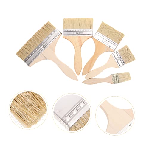 Oil Paint Set 5pcs Fine Detail Paint Brushes Wooden Handle Art Supplies for Painting