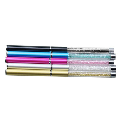 5Pcs Professional Nail Art Brush Set with Crystal Rhinestone Handle for UV Gel Acrylic Application, Nail Painting, Ombre, Liner Detail, Manicure Salon Home Use - color: 5PCS Art Brush