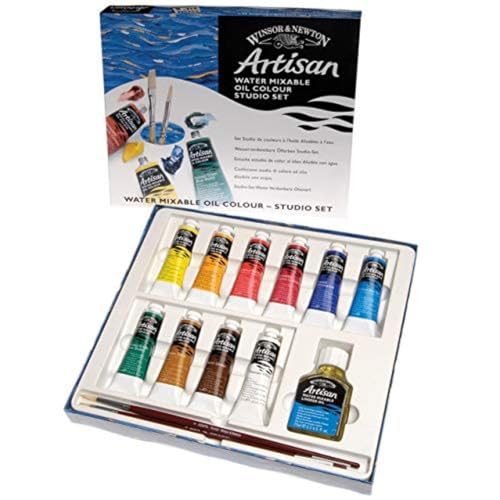 Winsor & Newton Artisan Water Mixable Oil Color Paint, Studio Set, 1.25-oz (37ml) Tubes, Set of 10 - style: Studio Set