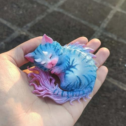 Devil Cat Epoxy Resin Silicone Mold Horned Dragon Kitten Spirit Animal for Polymer Clay, Soap, Candle, Jewelry Making Large Around 3inch - color: Devil Cat