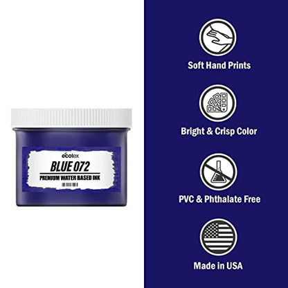Ecotex® Screen Printing Ink Blue 072 (5 Gallon -640oz.) - Water Based Blue 072 Fabric Ink, Silk Screen Paint - Screen Print Direct®, USA Made - color: Blue 072, size: 640 fl oz