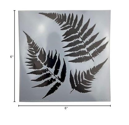 The Crafter’s Workshop - Reusable Fern and Script Stencil for Painting and Crafts – Artistic Nature and Quote Duo for Mixed Media – 2 Pk, 6" x 6" – Ferns/Art is - style: Ferns / Art Is