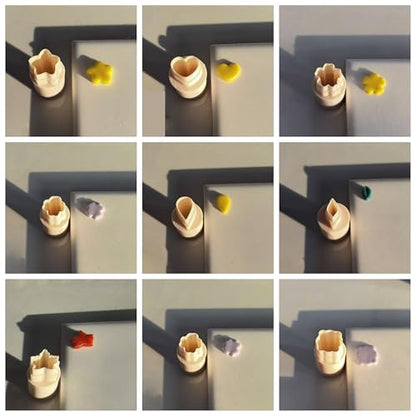 Mini Polymer Clay Cutters 15 Shapes Flower Petal Leaf Shapes Cutters for Earrings Making