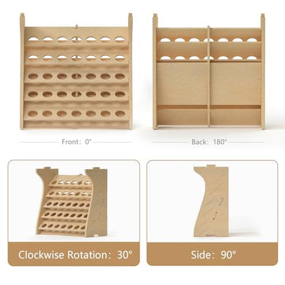 Wooden Model Organizer, Paint Rack with MDF Material for 35 Paints Bottles, Craft Holder Suitable for Tamiya/Vallejo/Citadel, GK11 (Can be combined with other GK style)