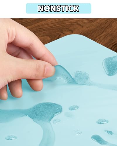 3 Pack Silicone Craft Mat, IKOCO 15.7"x 11.8" Playdough Mat Nonslip and Nonstick Silicone Sheets for Crafts, Paint, Resin Casting Molds, Blue & Rose Red & Cyan - color: Blue&Rose Red&Cyan, size: 15.7''*11.8''