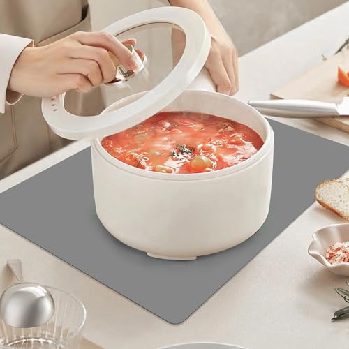 Silicone Placemats, Food-Grade Non-Slip Waterproof, Dining, Countertop Protector, Kitchen Counter Mat, Heat Resistant, Baking mat Dishwasher Safe - color: Gray, size: 15.7 x 11.8 in - 2pcs (0.04 in)