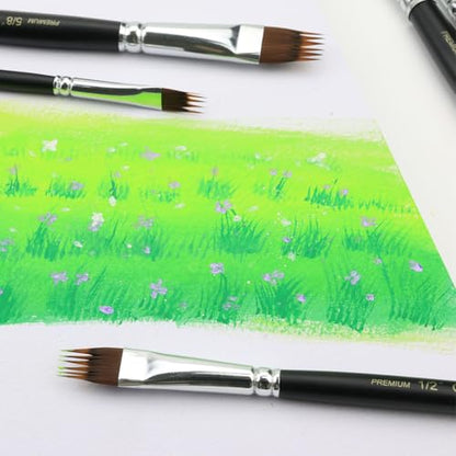 GACDR Paint Brush Comb Set - 4PCS Professional Grainer Brushes for Acrylic Painting, Oil & Watercolor - Texture Brushes for Artists & Beginners, Short Handle