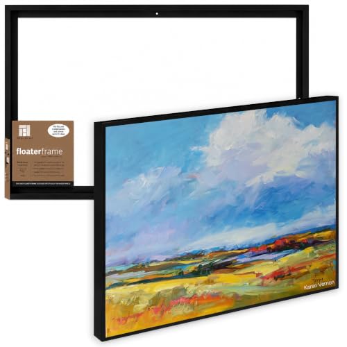 Ampersand Art Supply Floaterframe Readymade Frame for Flat and 7/8" Deep Wood Panel 24"x36", Black Bold - color: Black, size: 24"x36"