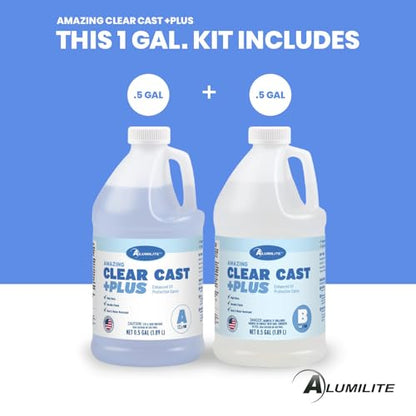 Alumilite Amazing Clear Cast Plus (1 Gal) Food Safe High-Gloss Epoxy Resin with UV Resistance, Perfect for Countertops, Coatings, Castings, Jewelry, Art, & DIY Projects Compatible with Dyes & Inks - size: 1 Gal