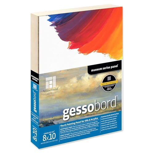 Ampersand Gessobord for Acrylic, Oil and Mixed Media, 3/4 Inch Depth Cradle, 8X10 Inch (GBSC08) - size: 8X10, style: 3/4 Inch Depth