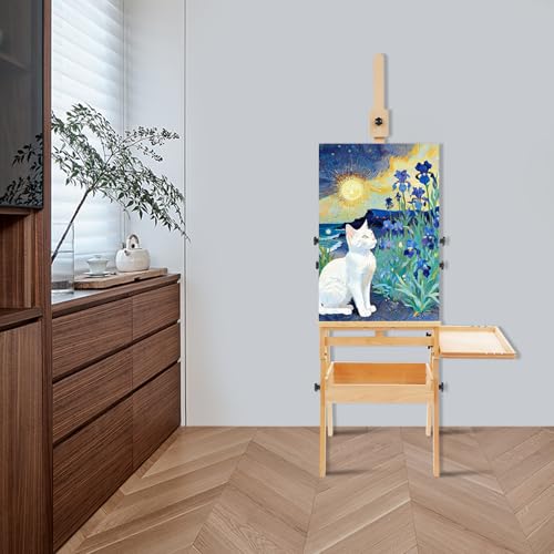 French Easel, Plein Air Painting Easel, Foldable H-Frame Easel Stand for Painting Adult, Studio Art Beech Wood Easel, All-in-One Art Painting Kit for Artists, Beginners, Holder up to 36''
