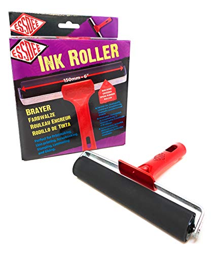 ESSDEE Ink Roller 5.90 Inch - Heavy Duty EPDM 70 Shore Hard Rubber Surface Brayer - Aluminium Core - Block Printing, Scrapbooking, Laminating Industrial Processes - size: 5.90 Inches
