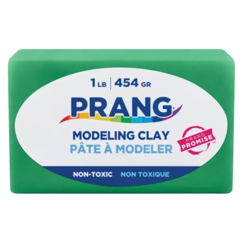Prang Modeling Clay, Green, 1 lb. Block, Case of 12 Blocks, 192 oz. Total | Pliable, Non-Hardening, Non-Staining, Easy Clean-Up, Perfect for Preschool and Elementary Aged Children - color: Green, size: 1 lb. (Pack of 12)