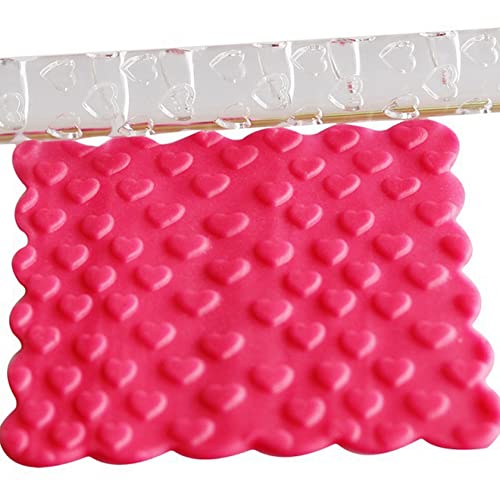 Rengue Acrylic Rolling Pin with 28 Patterns, Compliant Material Comfortable Grip, 6.3 by 0.4 Inch Lightweight for Dough and Pastry Number 3 - size: 51016Love