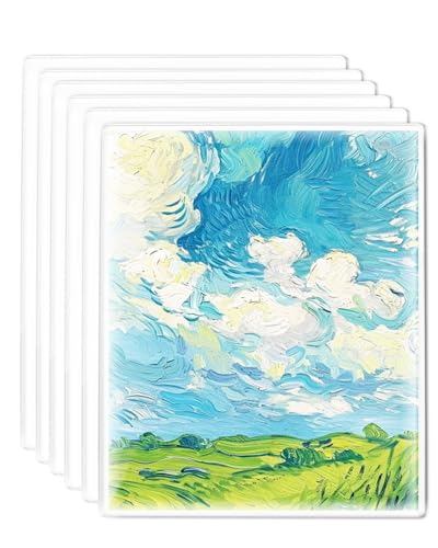 UCEC 6 Pcs 5 x 7 Inch Reusable Gel Printing Plate, Monoprinting Gel Plate Pack, Small Printmaking Plates for Journaling, Scrapbooking, Card Making, Art Paper Crafts and DIY Printing - color: Clear-Gel Plate 5×7 (6pcs)
