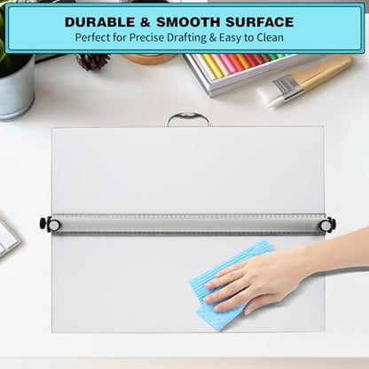 Portable Drafting Board, 20"X26" Professional Architecture Drafting Board, Tabletop Drawing Board with Ruler & Parallel Bar, Drafting Tools for Architects, Artists, Engineers, and Designers - size: 20" x 26"