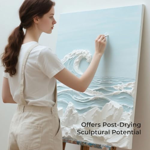 Nicpro Modeling Paste 571 ml / 28.2 oz for Acrylic Painting, High Density Acrylic Medium for Texture Art and Thickness, Structural Molding Texture Paste for Canvas Paint, Art Projects, DIY, 3D Effect - size: 571 ml