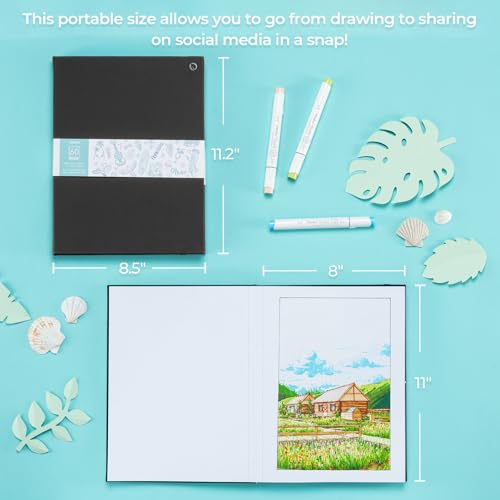 Ohuhu Spiral Bleedproof Marker Sketchbook+ Hardcover Bleedproof Marker Sketchbook